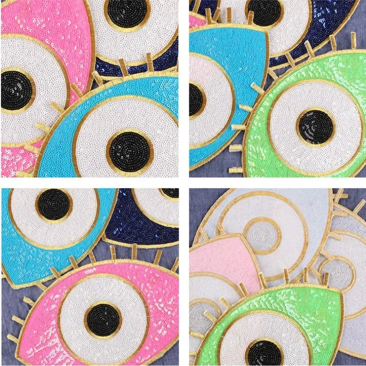 Pailletten Patches Op Kleding Eye Badges Diy Kleding Accessoires Decoratieve Stickers Appliques Voor T-Shirt Jasje Ijzer-Op Patch