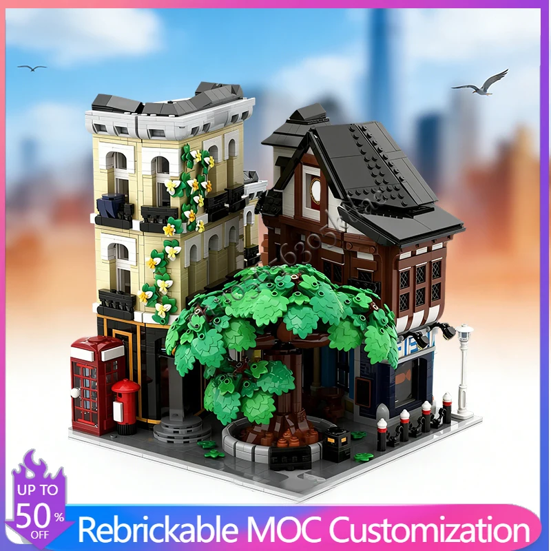 3706 pièces de construction en chêne, MOC, construction modulaire personnalisée, blocs de construction technologiques, conception simple pour enfants, bricolage, jouet pour garçon, cadeau de Noël