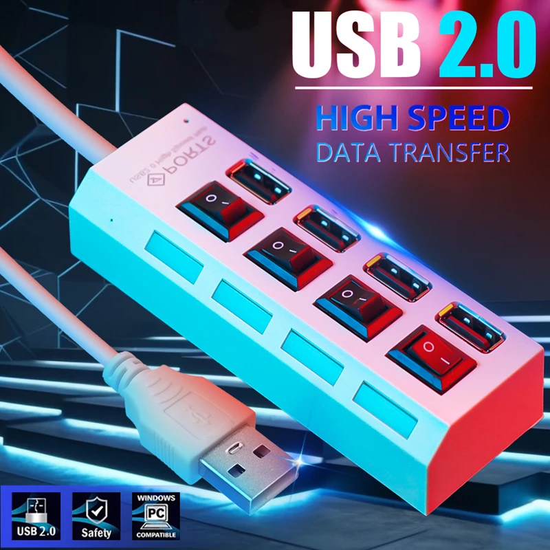 

Док-станция для компьютера, ноутбука, 4 порта USB 2,0