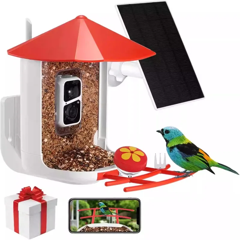 Smart Bird Feeder with Camera Bird Cage Camera Solar Outdoor Bird Camera