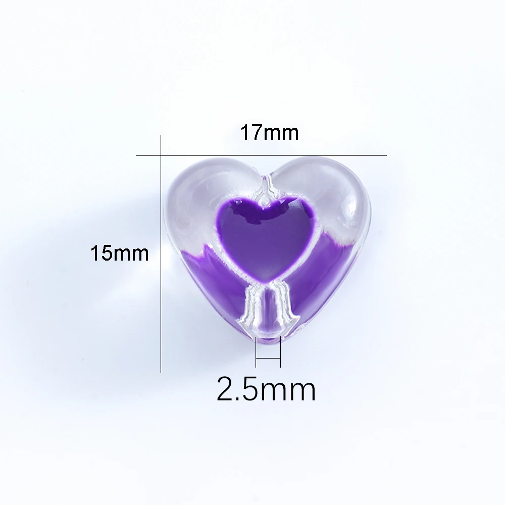 10pcs Transparent Heart Acylic Beads Loose Spacer Beads For Jewelry Making Needlework Bracelet Necklace DIY Handmade Accessories