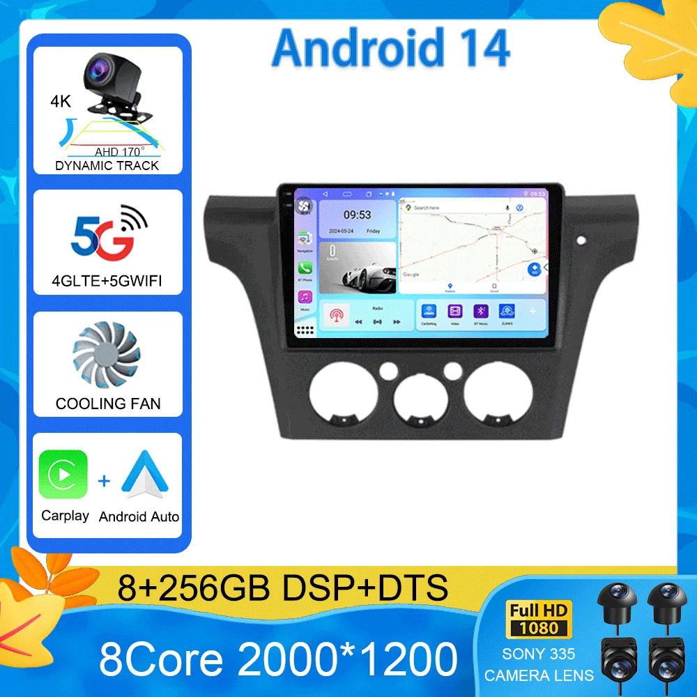 Android 15 Car Radio For Mitsubishi Outlander 1 2001-2005 Multimedia Video Player Stereo GPS Navigation Carplay Andorid Auto 5G