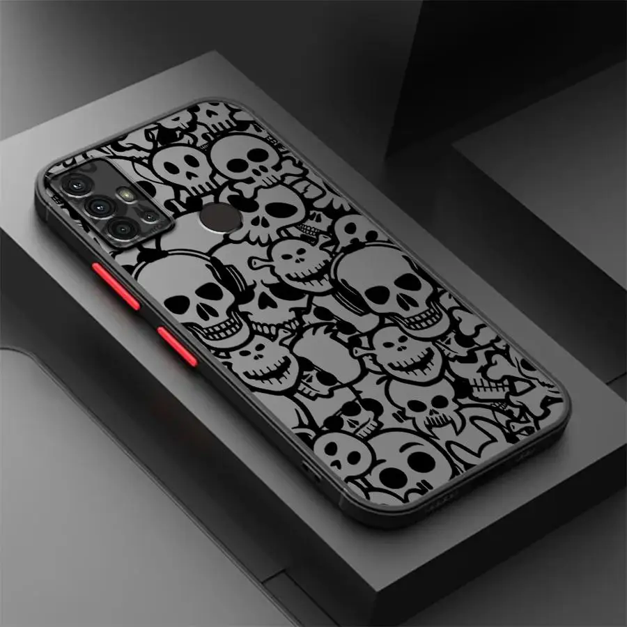 الكتابة على الجدران الهيكل العظمي كول الفن الأسود حافة الحال بالنسبة لسامسونج غالاكسي A22 A24 A53 A73 A54 A52 A56 A34 A25 A26 A35 A36 A21s