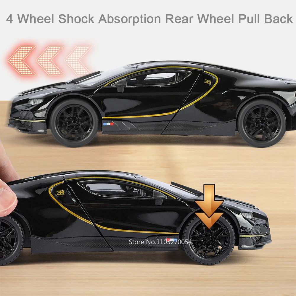 1:24 توربيون ألعاب أتلانتيك سيارات سبيكة دييكاست نموذج أبواب مفتوحة مع ضوء الصوت التراجع نماذج مصغرة عنصر قابل للجمع