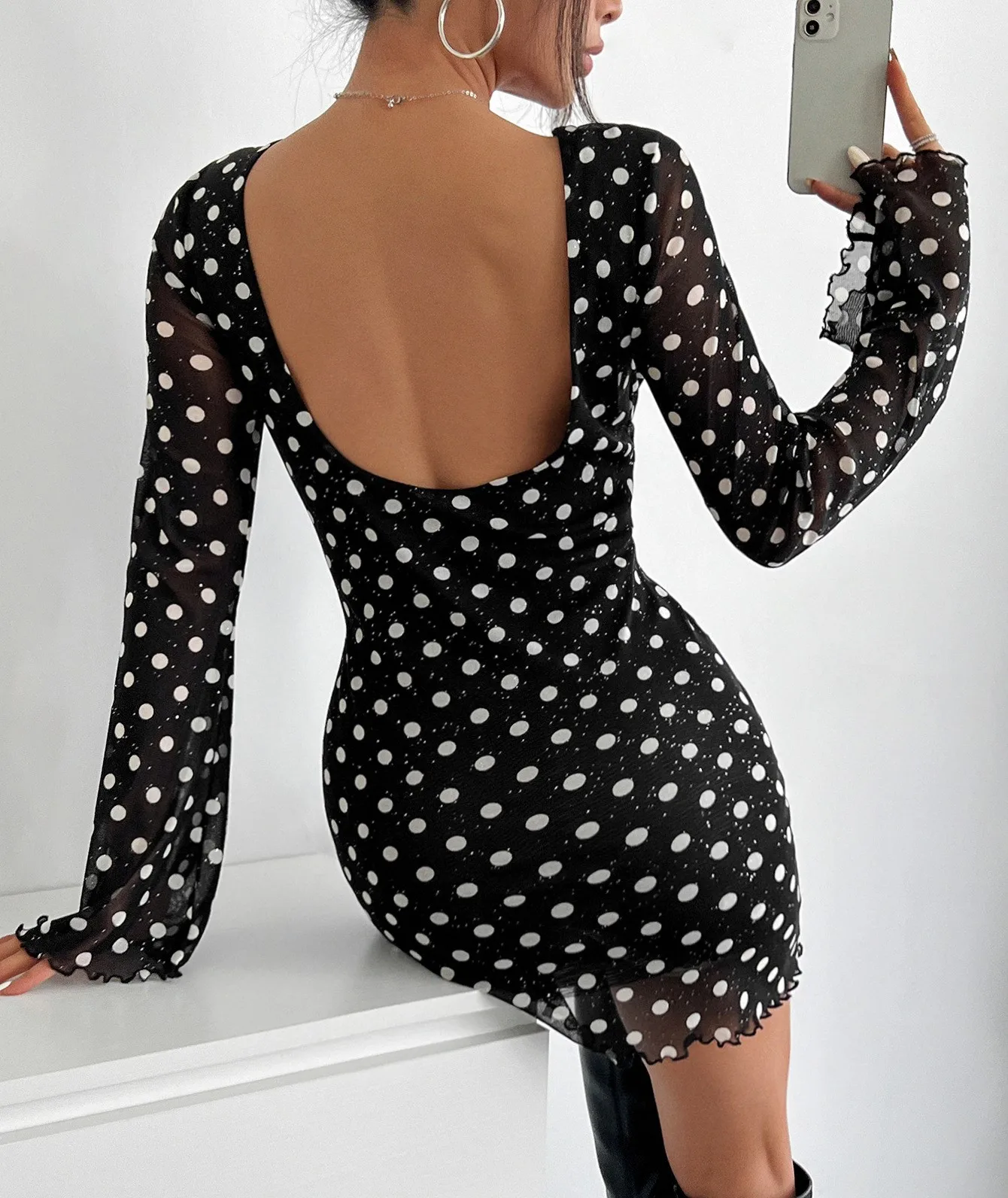 Dresses Womens Y2K Vintage 2000S Velvet Smocking Gathered Pleated Layered Swinging Gentle Artistic Unique Chic Stylish Commuting