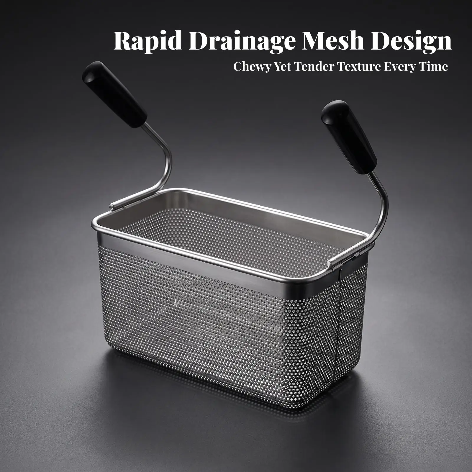 Stainless Steel Pasta Basket Perforated Pasta Basket with Plastic Handle Robust