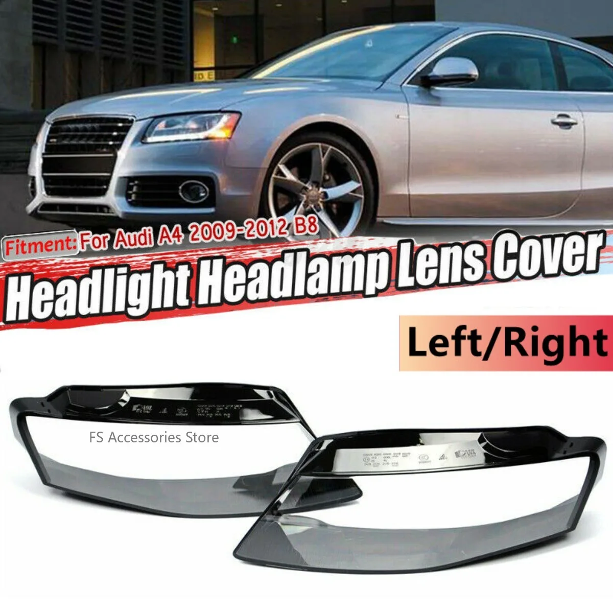 Osłona lewego/prawego przedniego reflektora samochodowego do Audi A4 A4L B8 2009 2010 2011 2012 Przezroczysty klosz przezroczysty reflektor Osłona reflektora