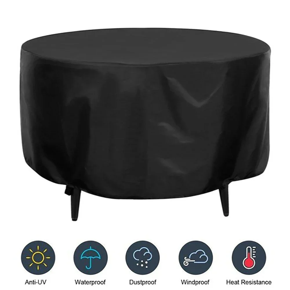 420D Patio Furniture Covers Waterproof Outdoor Anti-Fading Round for Table Chair