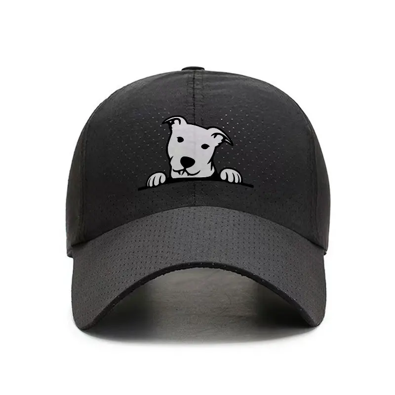 Peeking Dog Quick Dry Baseball Cap Breathable Adjustable Sports Hat for Men and Women