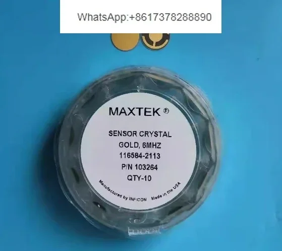 10 pcs Maxtek Genuine Crystal Control Chip Sensor Crystal Gold, 6mhz, 103264 Gold Crystal Oscillator