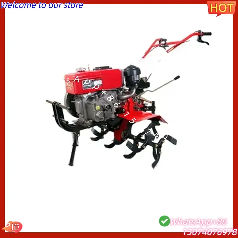 2026 Multifunctional Crawler Micro-tiller, Self-propelled Rotary Tiller, Ditching, Small Agricultural Field Management