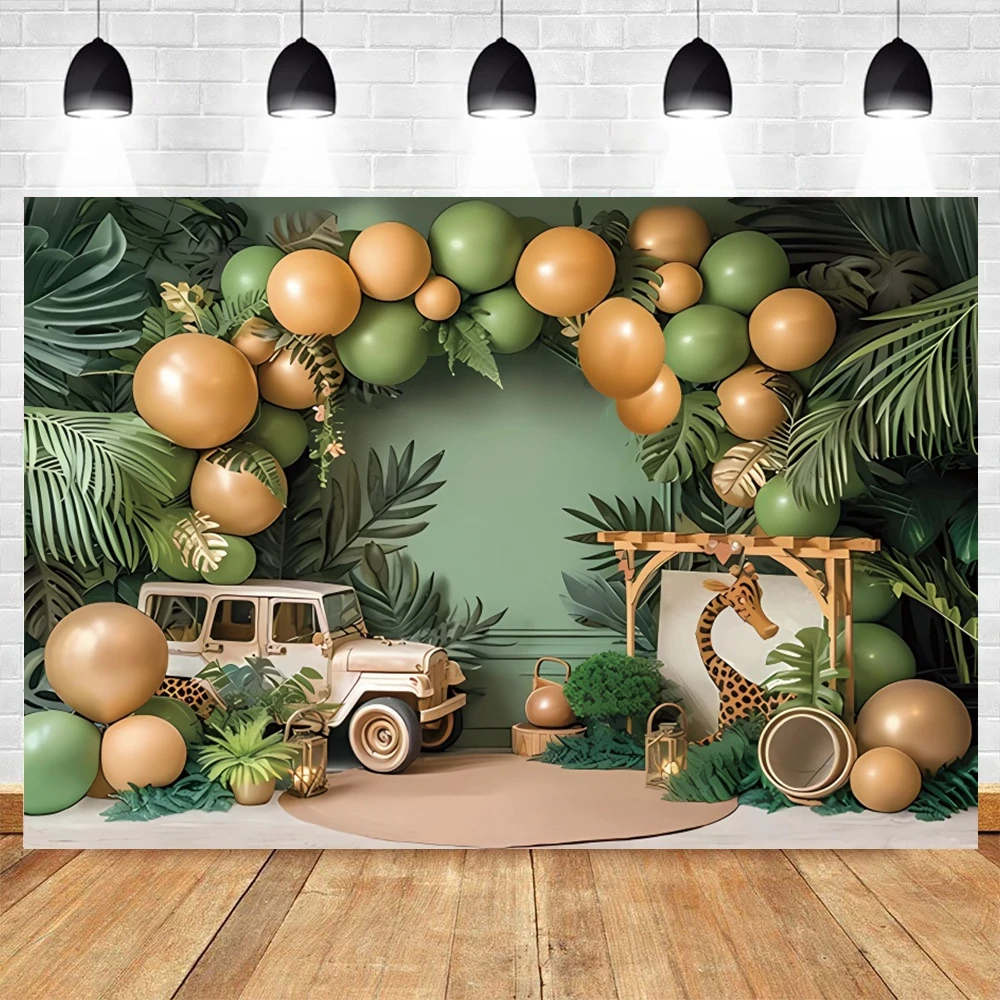 Jungle Safari Farm Animals Party Backdrop for Photography Newborn Baby 1st Birthday Decor Kids Portrait Background Photo Studio