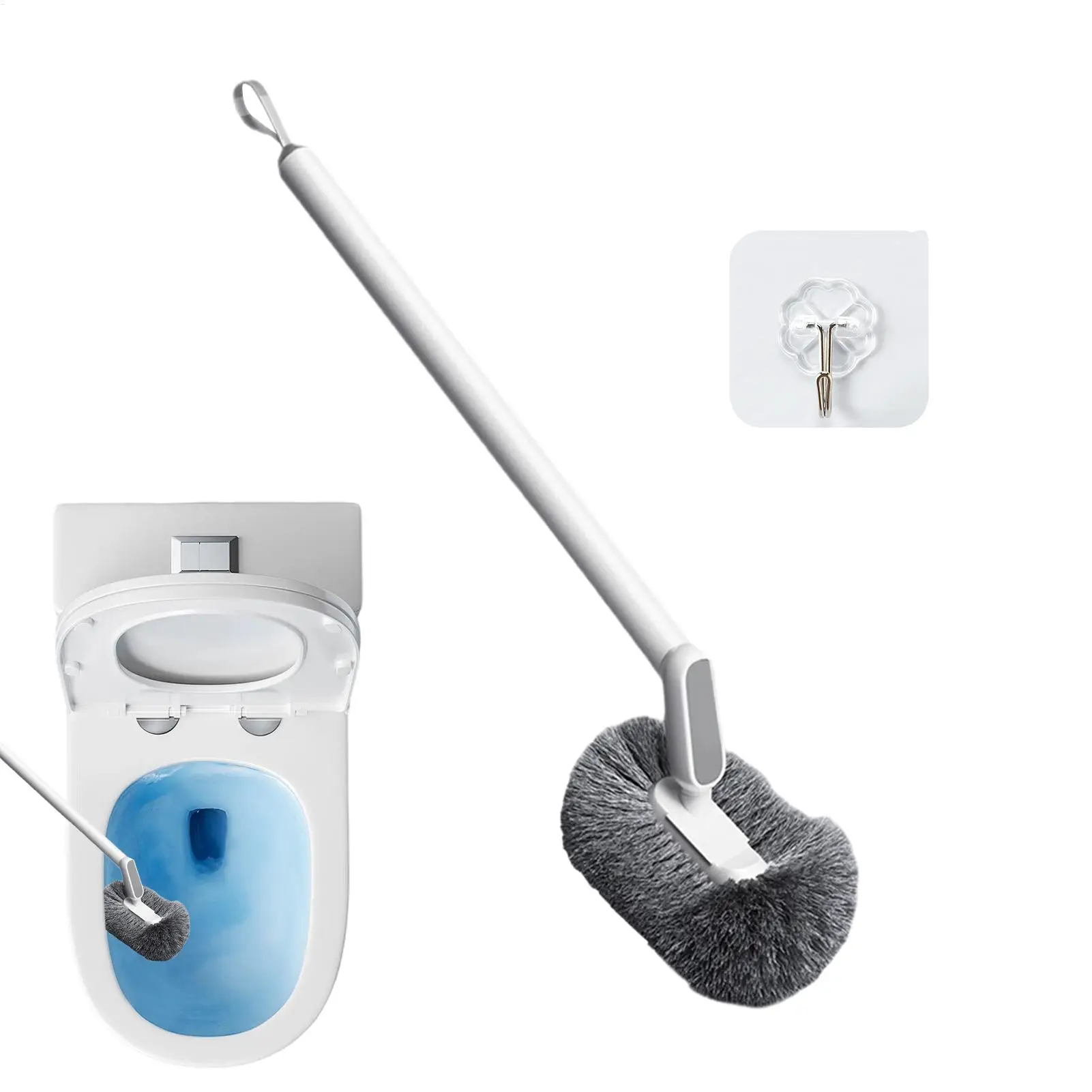 

Toilet Bowl Brush Non-Slip Foldable Wall Mount Scrubber Bathroom Toilet Brush For Bathroom Indoor Shower Floor Tile Kitchen Sink