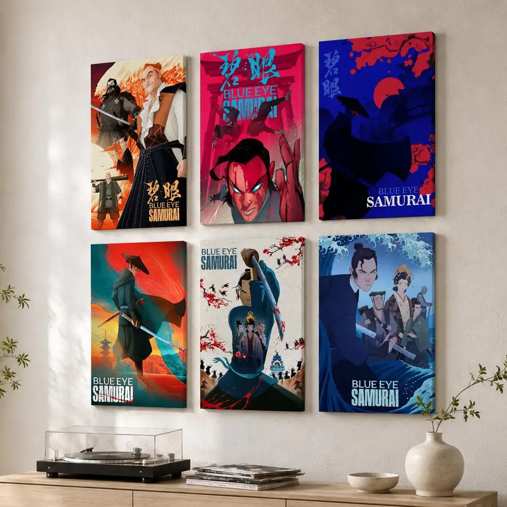 Blue Eye S-Samurai Band Framed Wall Painting Wood Canvas Poster For Living Room Bedroom Hallway Office Home Decor Gift