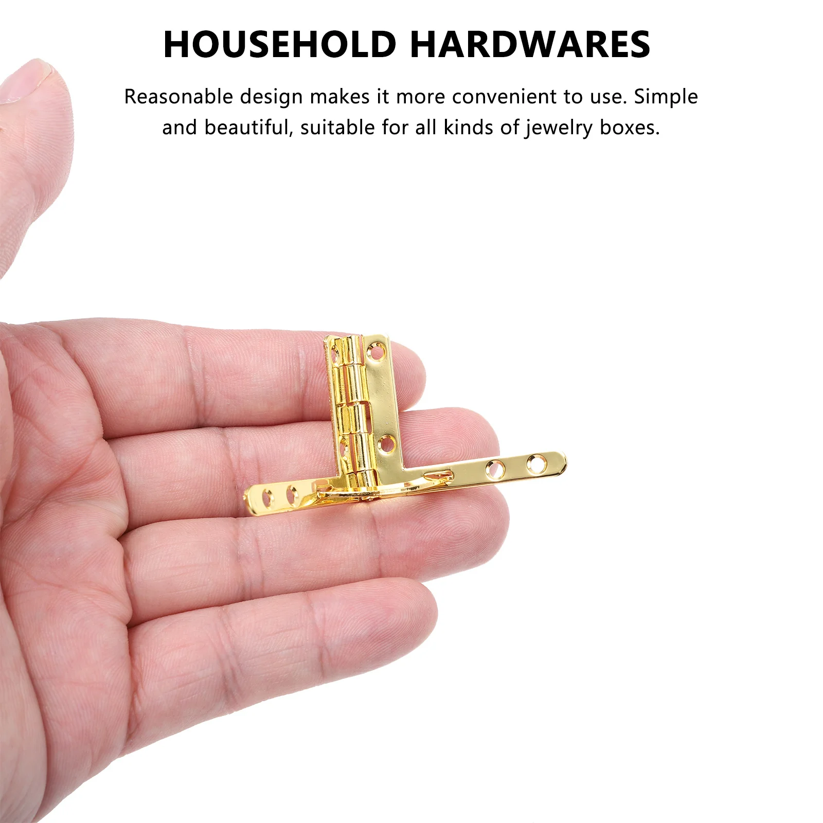 

10pcs Jewelry Hinge Iron Material Durable Rust-Resistant Smooth Surface For Gift Wine Box Chest Case Wood Box Hinges Furniture
