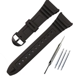 Resin Strap For Casio W-96H W 96h Men's Strap Rubber Sport Waterproof Black Replace Bracelet Watch Accessories