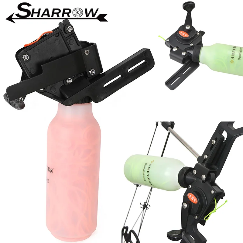 

AME Archery Bow Fishing Reel Fish-shooting Teapot Hold 40 Metres Rope High Capacity for Recurve Compound Bow Fishing Shooting