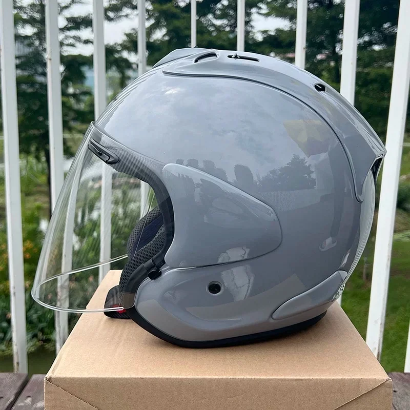 Casco Abierto 3/4 SZ-R EVO para Motocicleta, Color Gris Moderno, Casco Jet de Verano para Scooter, Cascos para Moto