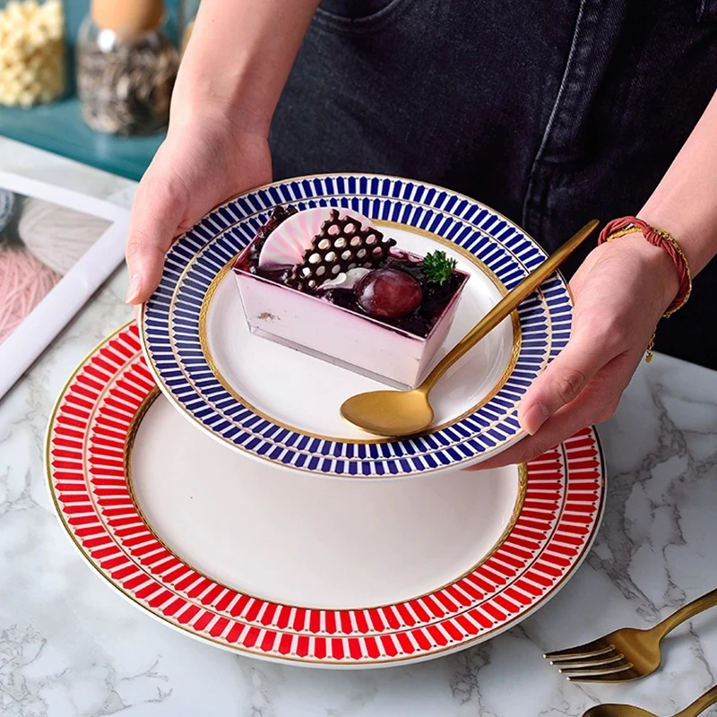 Simple Style Ceramic Dining Plate Luxury-luxurious Dinner Steak Plate Western Cuisine Dessert Plate and Table setting plates