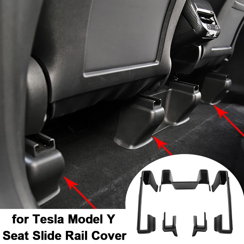 

For Tesla Model Y 2023 Under Seat Corner Guard Rear Seat Slide Rails Protector Cover AntiKick Decor Protection Shell Accessories