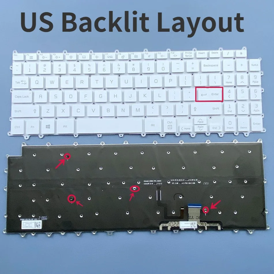 

US Backlit Keyboard for LG 15Z90P-G.AP55G 15Z90P-G.AA54Y 15Z90P-G.AA56Y 15Z90P-G.AR54C2 15Z90P-N.APS3U1 APS7U1 15Z90P-K