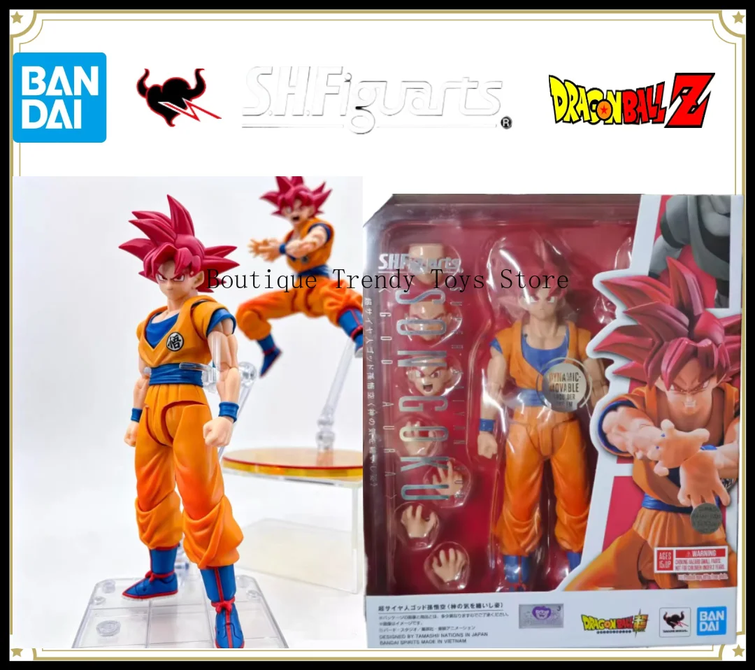 

New Product Bandai S.H.Figuarts SHF Dragon Ball Super Saiyan God Son Goku God Aura Action Figure Model Toys