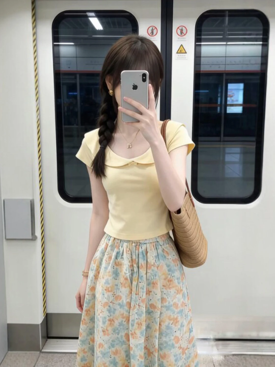 

French Style Floral Print Half Skirt And Top Set Comfortable Short Sleeve T-Shirt High Waist Skirt Spring Summer Fashion Outfit