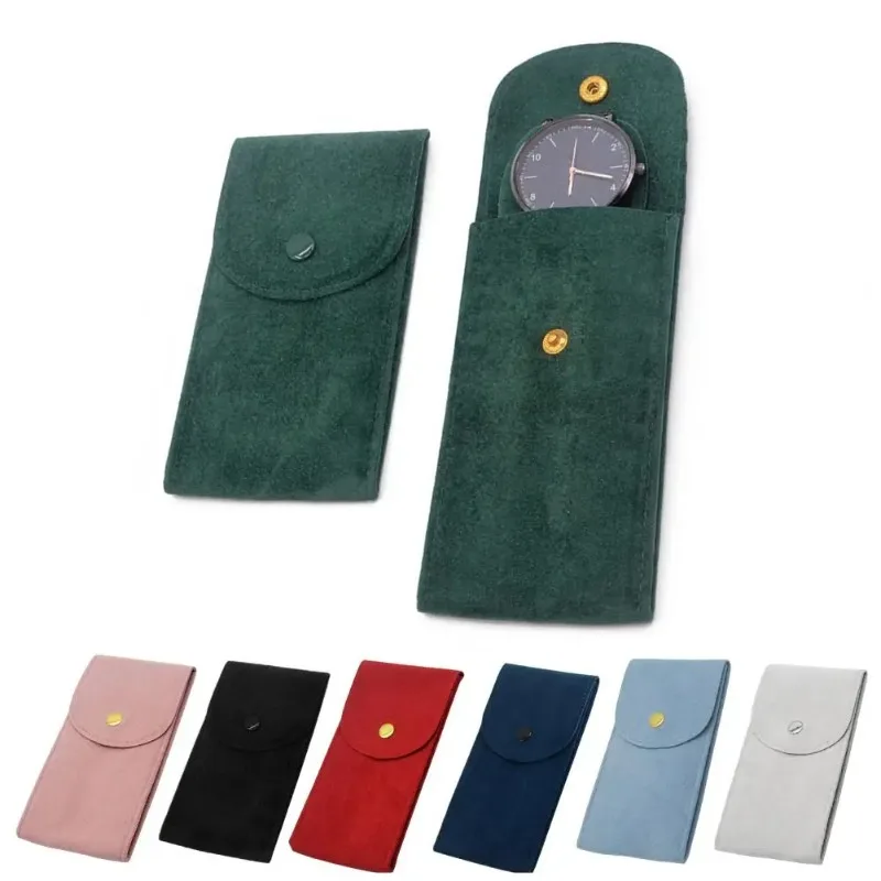 Portable Watch Bag Buckle Mechanical Watch Cover Anti Scratch Watch Protection Cloth Bag Packaging Bag Watch Box Case