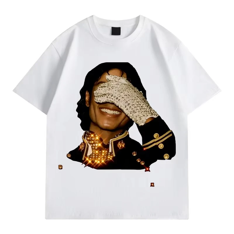 Michael Jackson Anime Cartoon Printed T-Shirt, Men's King of Pop Casual Short Sleeve Top Fashion Women And Men T-shirts
