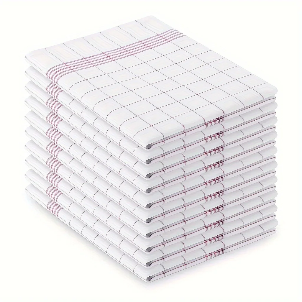 1/4/6pcs Classic Plaid Dish Towel Scouring Pad, Soft Large Size Kitchen Towel, Suitable for Bar and Kitchen Cleaning