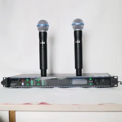 New Axiet AD4D Dual Beta58 Wireless Karaoke Microphone System B58 Handheld Cardioid Stage Live Music Performance Microfone