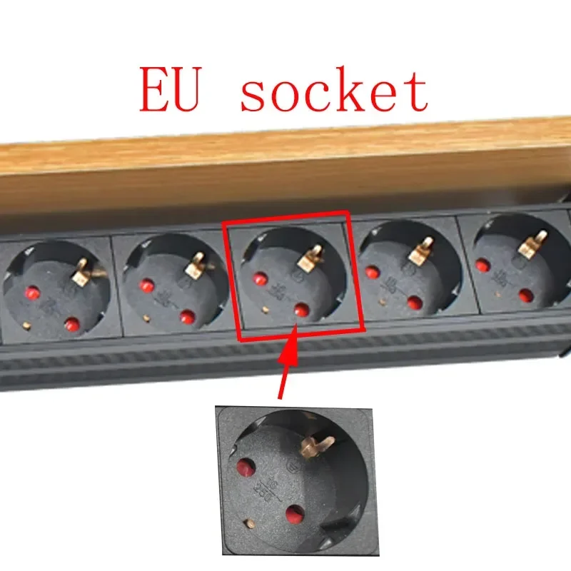 Desktop invisible socket PDU power strip network cabinet rack C14 port link 1-8AC EU wireless socket 16A/4000W with USB