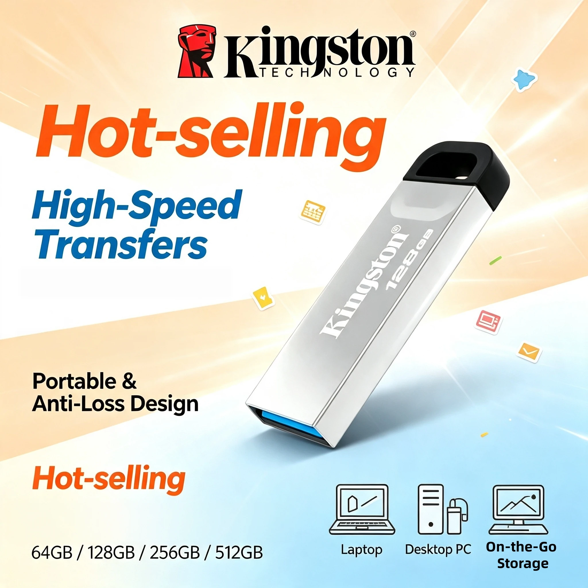 NEW Kingston Kyson USB 32 Gen1 200MBs Flash Drive 64GB 128GB 256GB512GB DataTraveler for PC Laptop Desktop Computer Pro Transfer