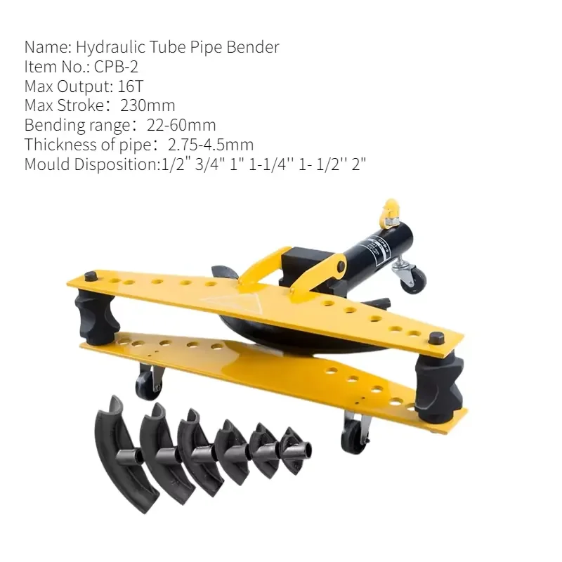 22-60mm Hydraulic Tube Pipe Bender Multifunctional Manual Steel Pipe Bending Tool Machine 16T Galvanized Pipe Iron Tool