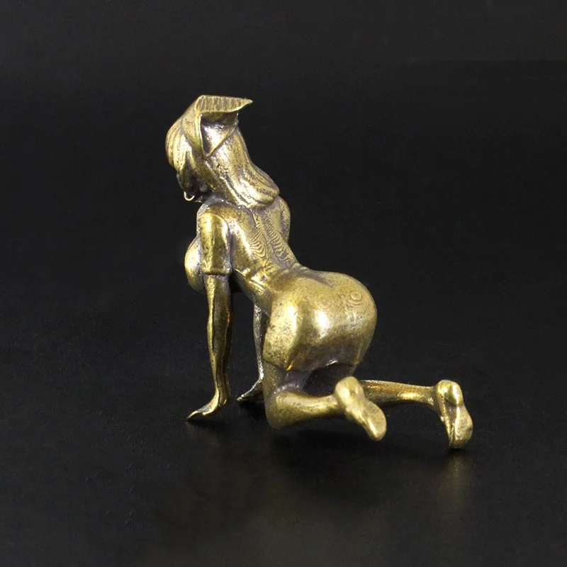 Brass Sexy Girl Figurines Mini Nurse Uniform Women Ornament Enchanting Woman Collectibles Figure Men Hobby Toys Gifts
