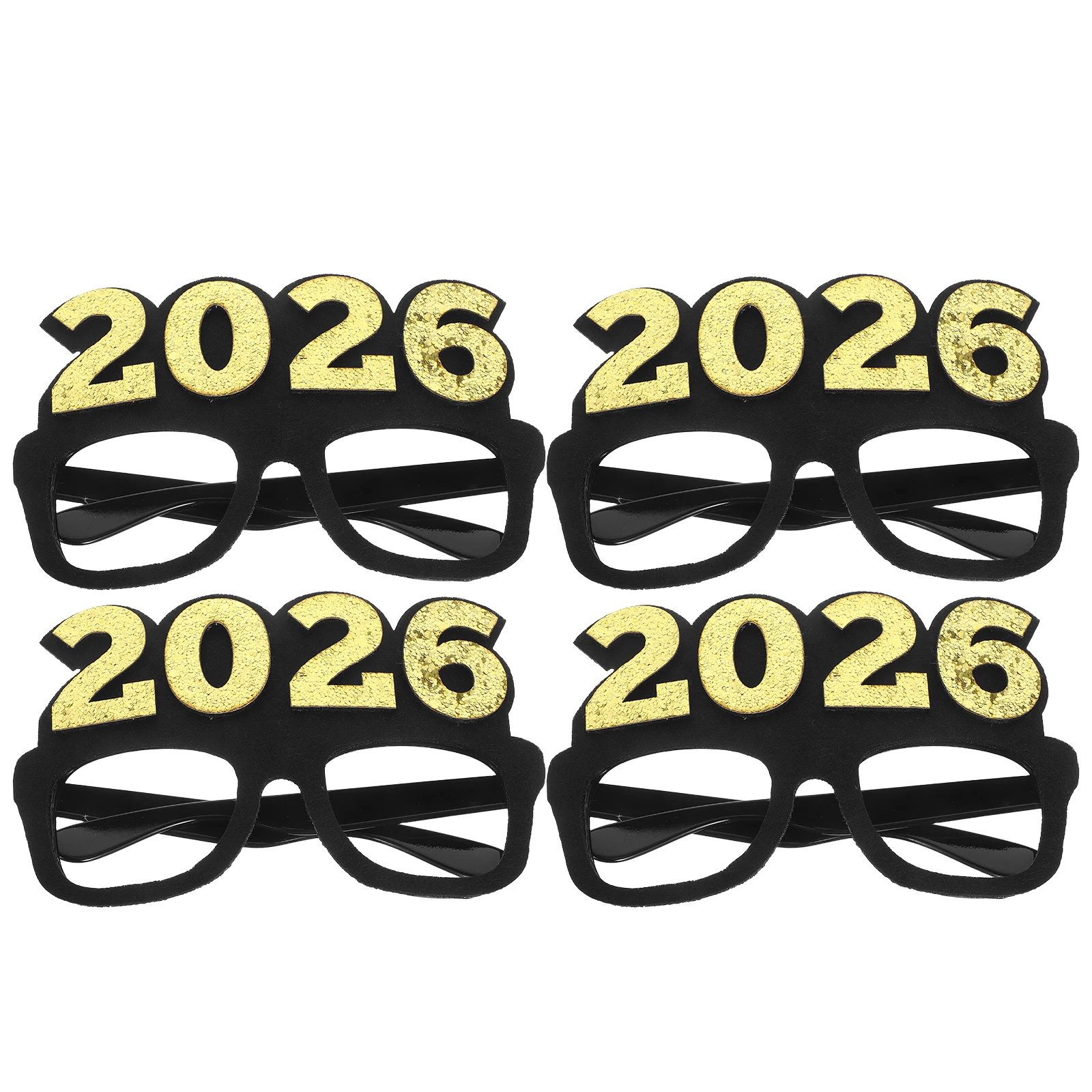 

4 Pcs Glasses 2026 Number Shaped Eyeglasses New Year Party Props Sunglasses Happy