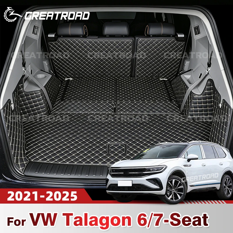 

Для Volkswagen VW Talagon 6/7-Seat 2021-2025 авто полное покрытие коврик для багажника автомобильный защитный коврик грузовой вкладыш аксессуары для интерьера