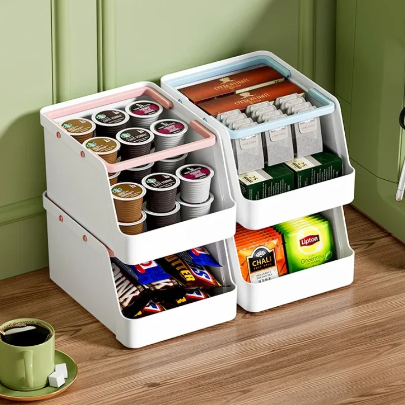 

Plastic Storage Basket Frame Stackable Narrow Kitchen Storage Rack Space Saving With Handle Snack Storage Container