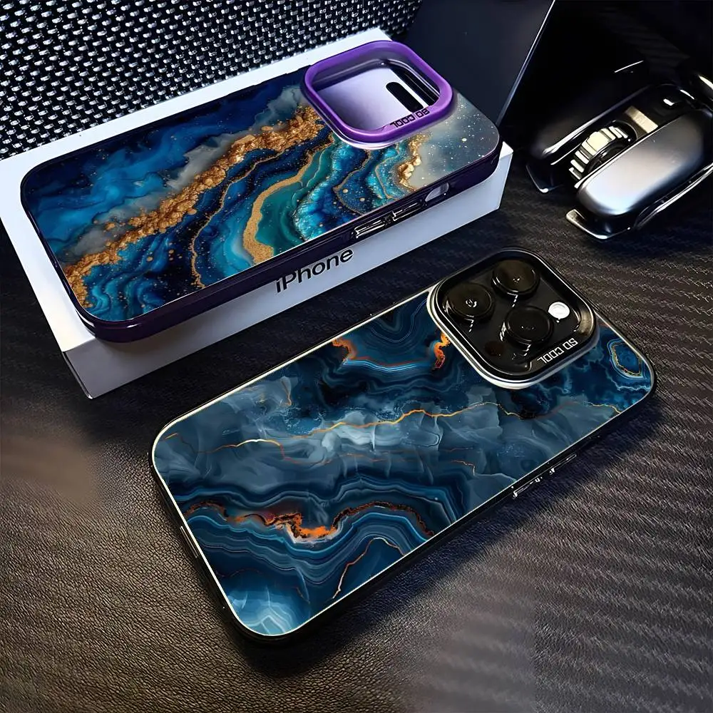 

Marble Art Fashion Pattern Phone Case For iPhone 16,15,14,13,12,11,Mini,Pro,MAX Black Matte Shockproof Cover