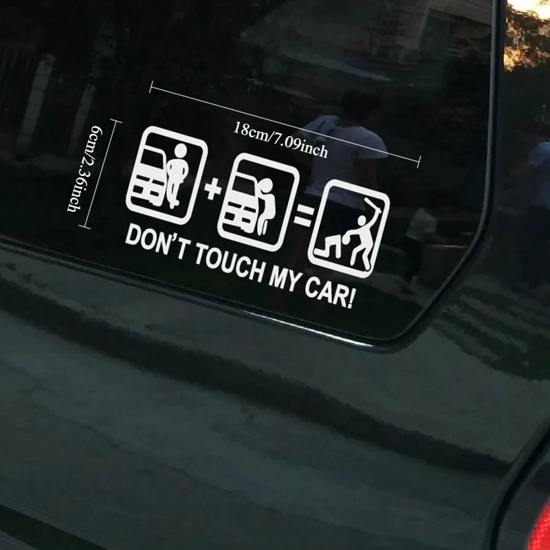 Car Warning Stickers Dont Touch Vinyl Decals Bumper Window Auto Sticker Mark Decal for Vehicle Decoration 18x6CM