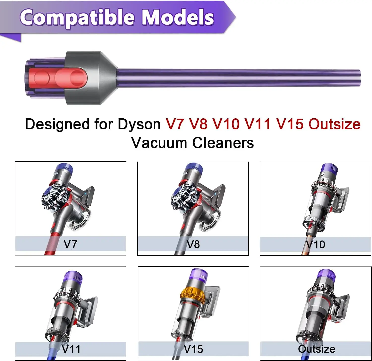 Głowica szczelinowa rura świetlna narzędzie szczelinowe LED do odkurzacza Dyson V7 V8 V10 V11 części zamienne