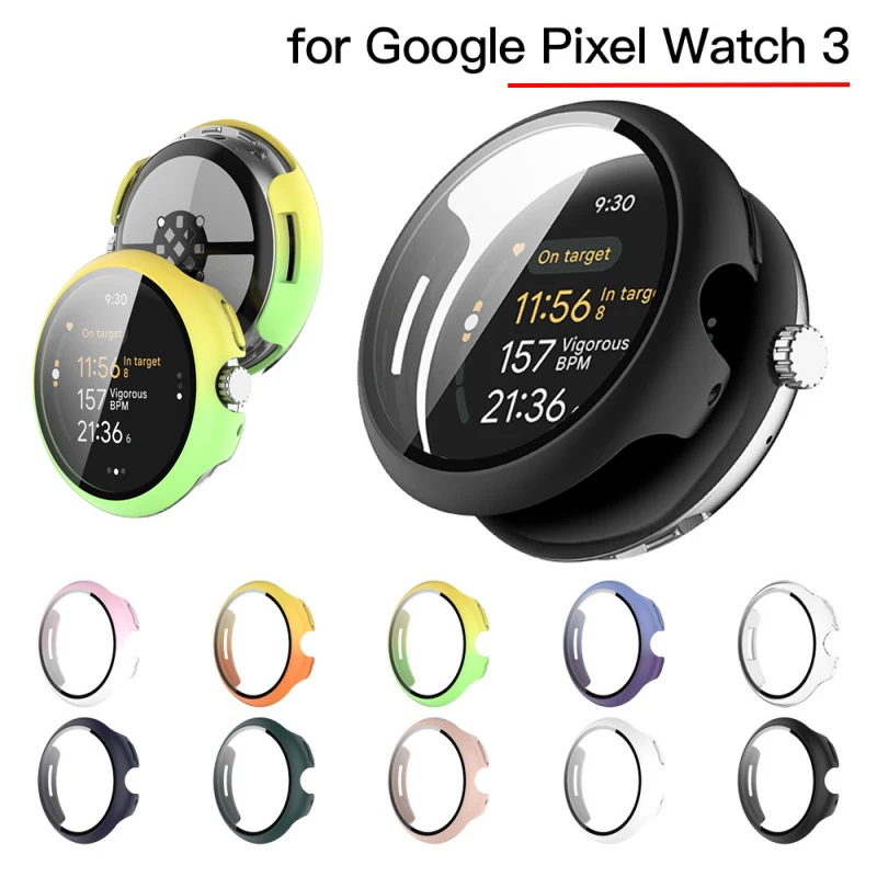 

Закаленное стекло для Google Pixel Watch 3, защитный чехол для ПК, полностью универсальный защитный чехол-бампер для экрана Google Pixel Watch 3