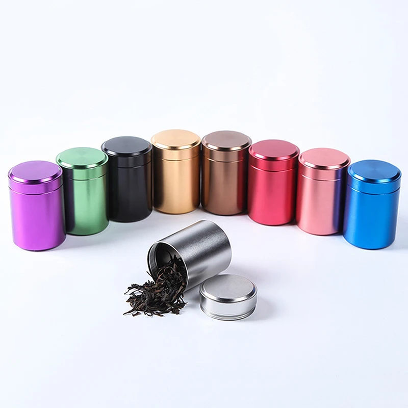 Metal Airtight Smell Proof Container Aluminum Herb Stash Sealed Can Container Herb Tea Jar Storage Boxes