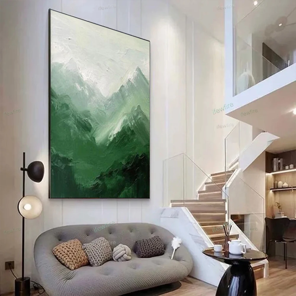 

Modern Hand Painted Abstract Oil Painting On Canvas Paintings Wall Art Green Picture For Living Room Decor Home Indoor Artwork