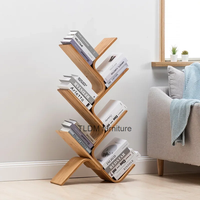 Tree Bookshelf Floor Standing Display Rack Holder Shelves Wooden Romantic Support Bookcase Portable Kitaplik Nordic Furniture