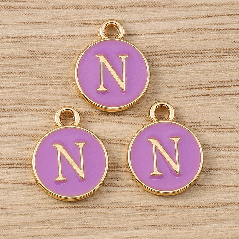 10 Stück 11 x 14 mm niedliche Emaille 26 A-Z Alphabet Buchstaben Charms Anhänger für Schmuckherstellung Ohrringe Halsketten DIY Bastelzubehör – Detail 16