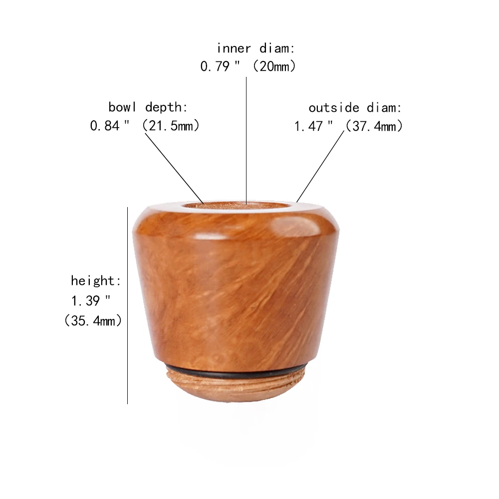 MUXIANG 1pc Briar wooden bowl, suitable for system tobacco pipes, random colors, bowl inner diameter 20mm, pipe accessories