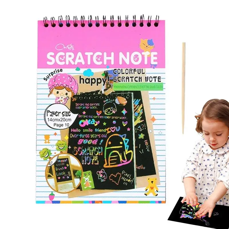 Радужная бумага для царапин, детская бумага для творчества и творчества, Набор для творчества, бумага для царапин для мальчиков и девочек, черные бумажные листы для царапин