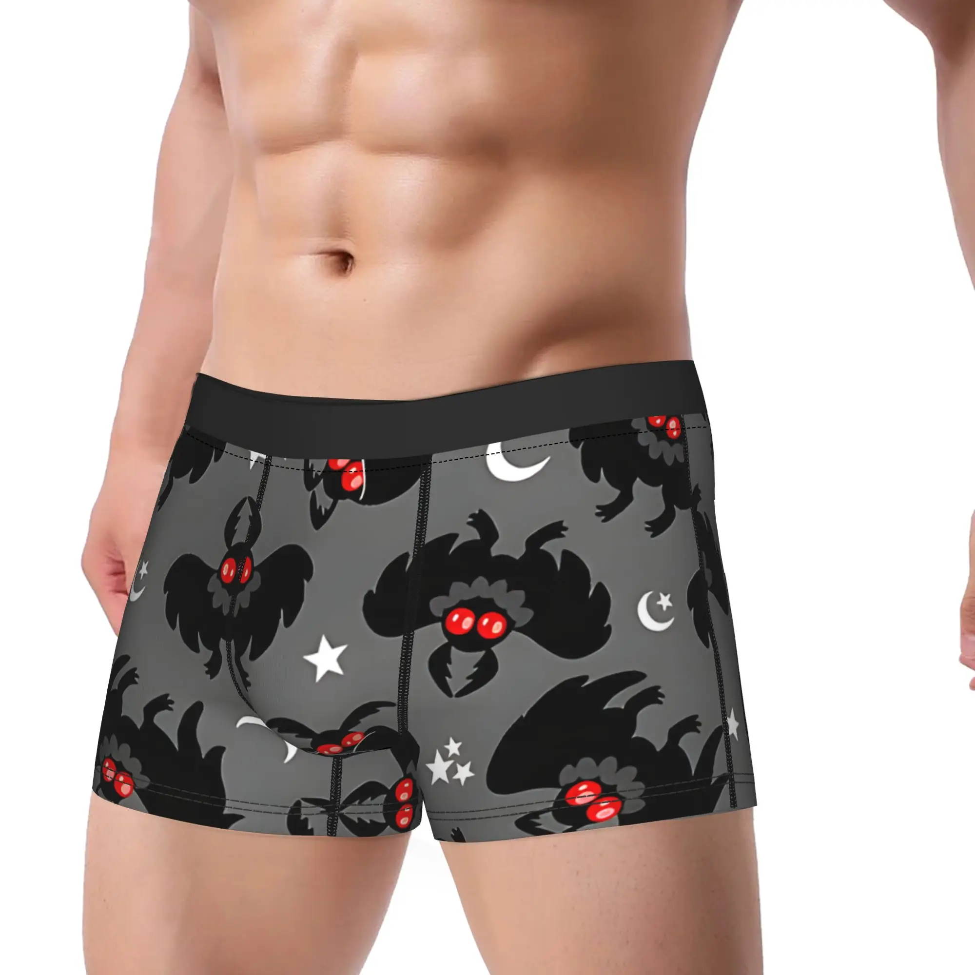 1piece  Cute Cryptids Mothman Pattern Underpants Breathbale Panties Man Underwear Comfortable Shorts