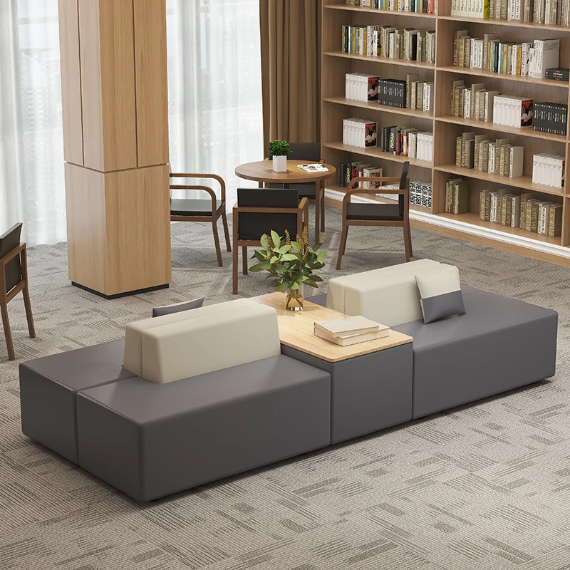 

Cat scratching skin office reception sofa coffee table combination training school bank leisure lounge